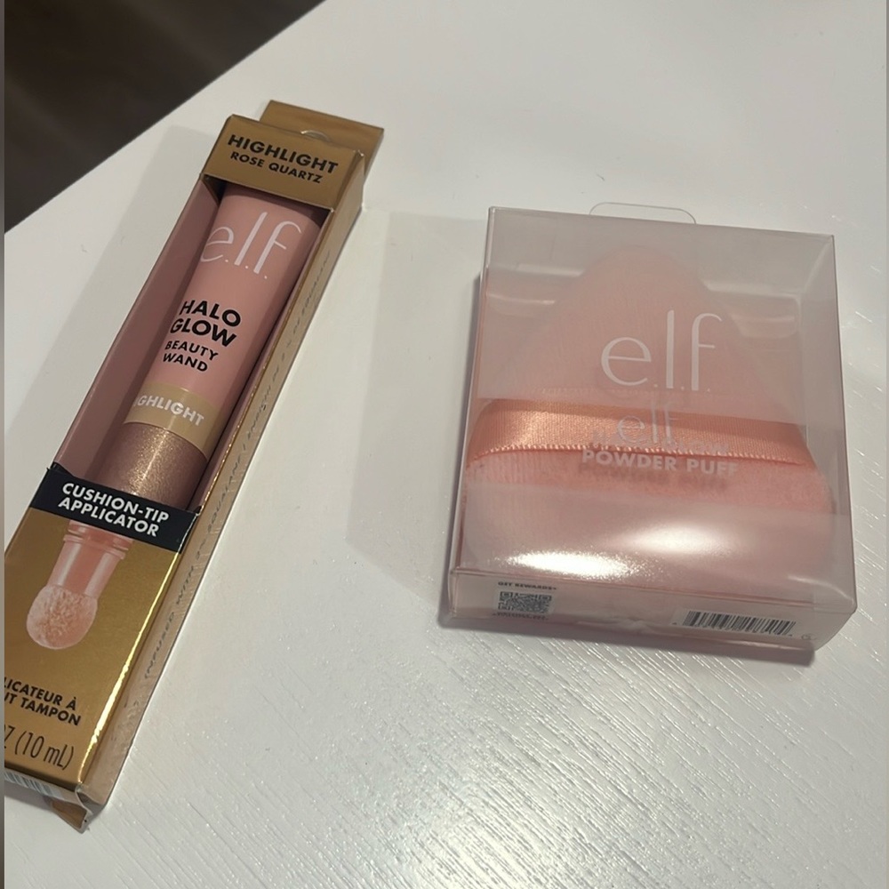 Elf halo glow blush beauty wand and powder puff duo